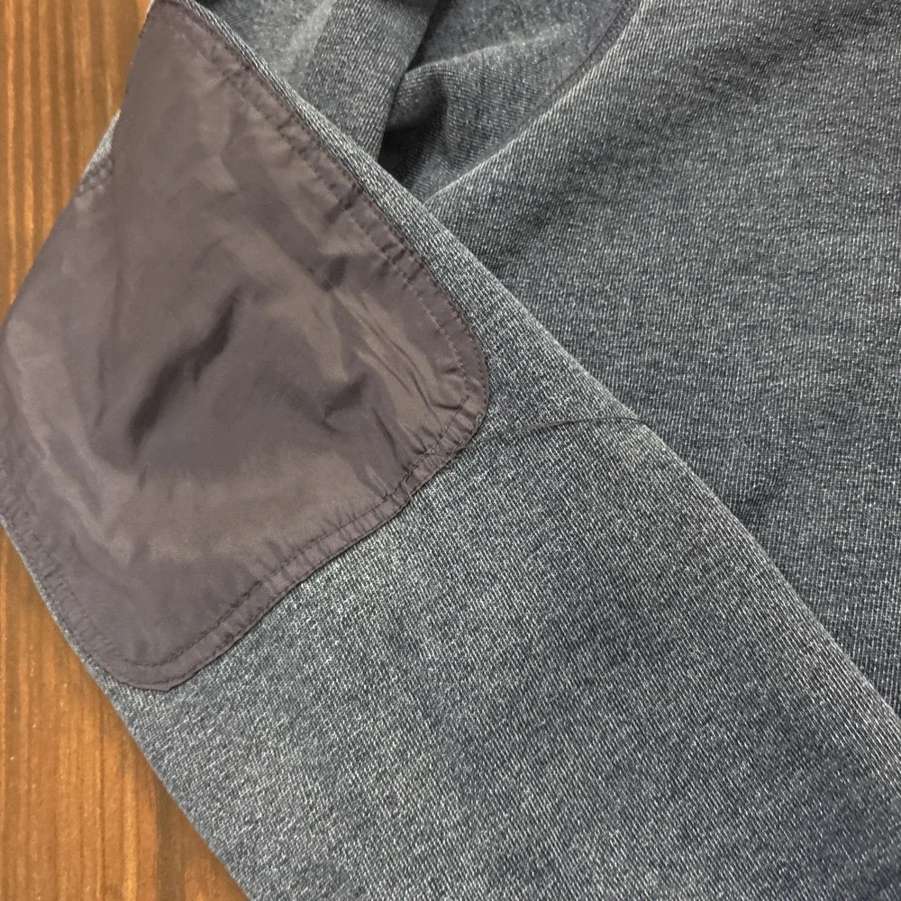 Orvis 1/4 Zip Elbow Patch Blue Cotton Soft Pull-Over Size Large Grandpa Core